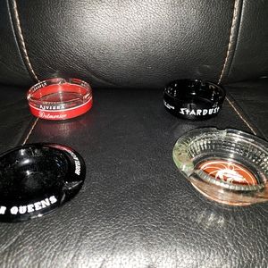 Set of 4 glass Las Vegas retro ashtrays